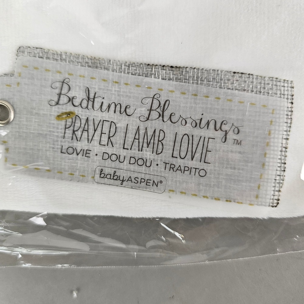 Baby Aspen Bedtime Blessings Prayer Lamb Lovie White Cross BA12036NA NEW - Picture 4 of 6